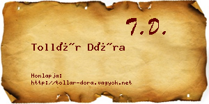 Tollár Dóra névjegykártya